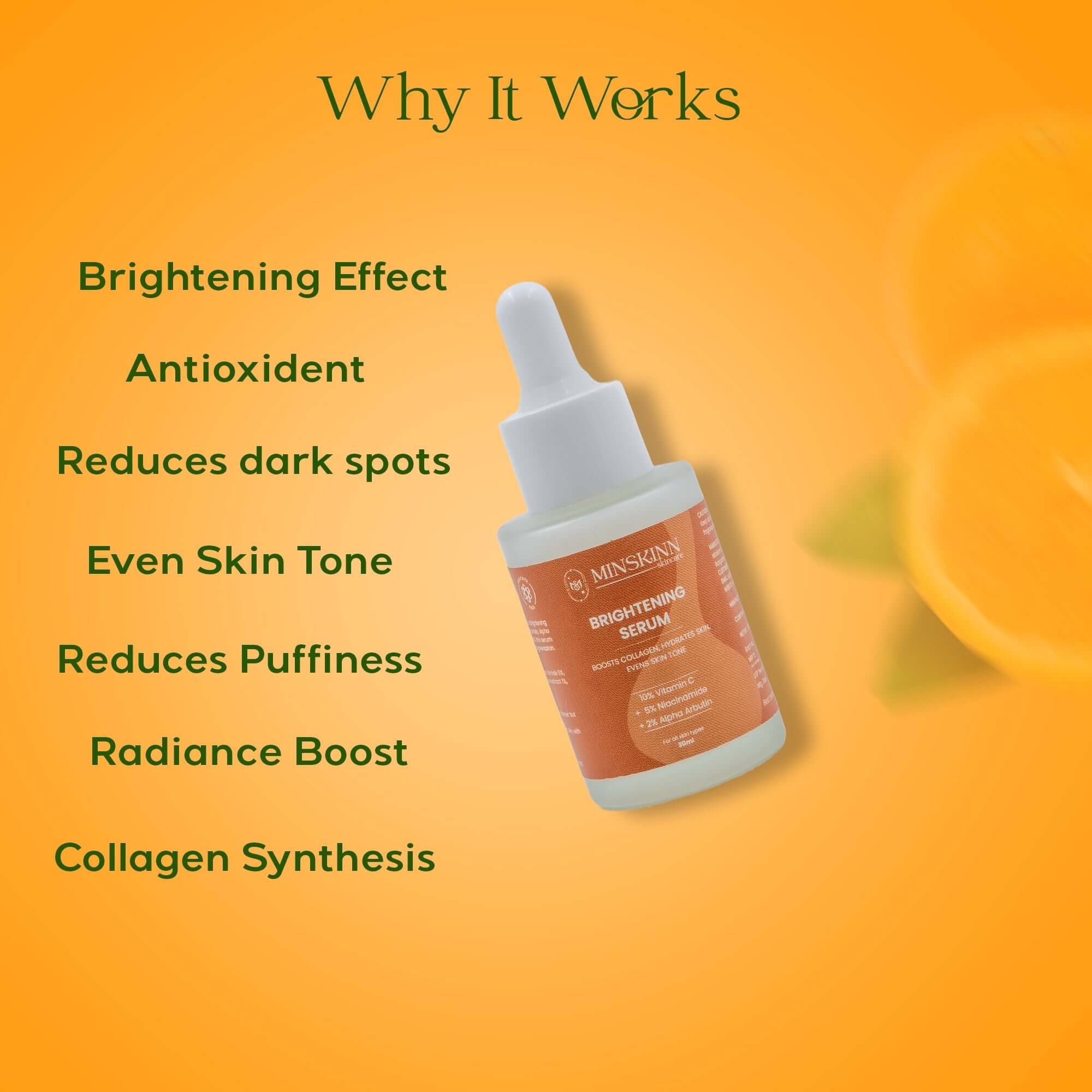 Brightening Serum for Radiant Youthful Skin Vitamin C Niacinamide Alpha Arbutin